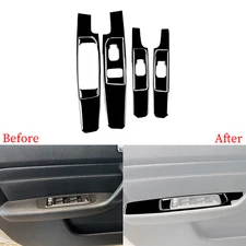 9Pcs Window Lift Switch Button Panel Trim For Hummer H3 06-10 Glossy Black