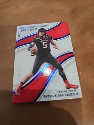 PATRICK MAHOMES II 2023 IMMACULATE IMAC COLLEGIATE Blue Foil /35 KC Texas Tech