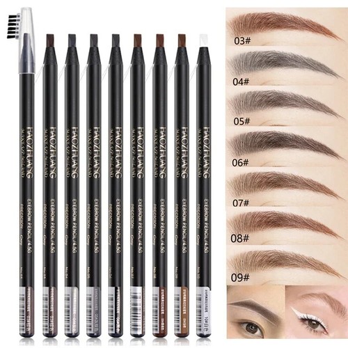 Eyebrow Pencil Waterproof Natural Hair Stroke Brow Pencil Liner Tattoo Makeup - Picture 4 of 22