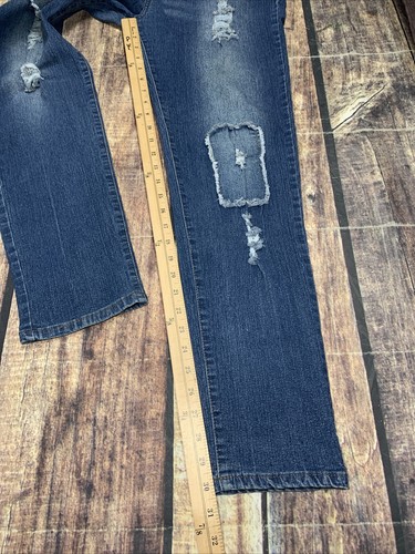 Pantalones de mezclilla para mujer American Quality AQ talla 18 rasgados desgastados elásticos 36 x 31 - Imagen 2 de 12