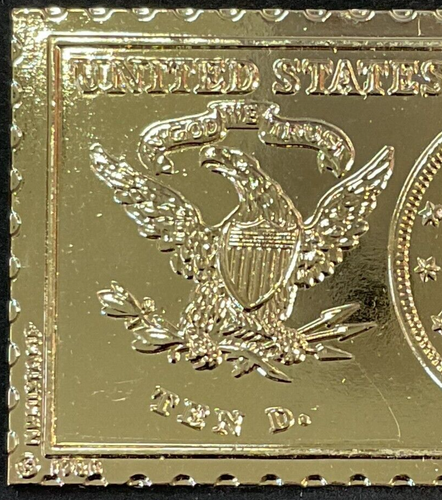 Medaglia 1866 TESTA LIBERTY DIECI DOLLARI NUMISTAMP di Mort Reed placcata Stati Uniti - Foto 2 di 3
