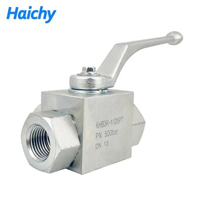 #ad 7250 PSI High Pressure Shut Off 3 Way Hydraulic Ball Valve KHB3K 1 2quot; NPT $39.99