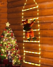 Christmas Decorative Ladder Warm White Lights with Santa Claus 5ft