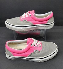 VANS Off the Wall Women's Size 6 M Gray  Hot Pink Low Top Lace Up Sneakers TB6Q