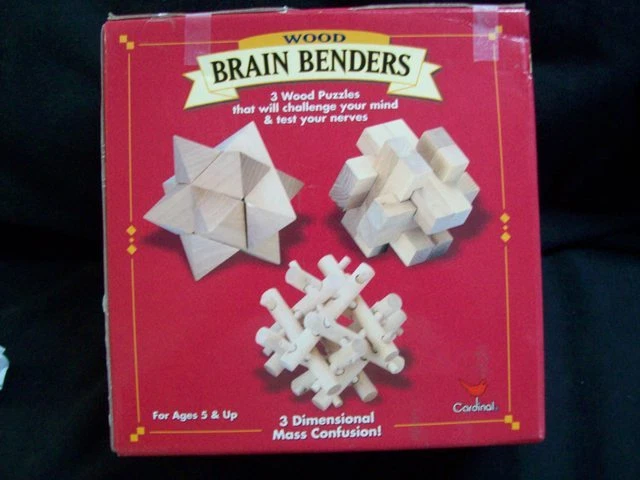 Nuevo Cardinal Wood Brain Benders 3 Rompecabezas Artículo #791 con ENVÍO GRATUITO Foto 2 de 4