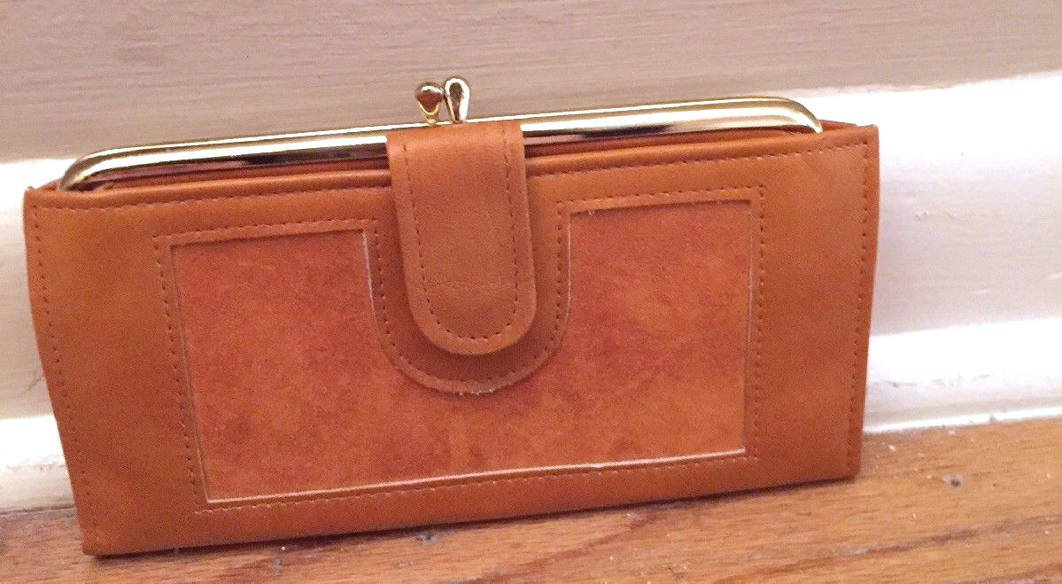 Amity Cowhide Tan Leather and Suede Wallet and Change Purse eBay