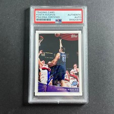 2009-10 Topps Basketball #302 Kosta Koufos signed Card Auto PSA Slabbed Jazz