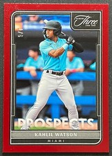 2022 Panini Three and Two Prospects Red #P-7 * KAHLIL WATSON * MARLINS  * #1/6