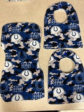 Soft Flannel Baby Burp Cloth  2 Bibs / Indianapolis Colts - Free Shipping