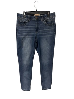 Democracy Jeans Womens 12 Blue Ab Solution Skinny Mid Rise Medium Wash