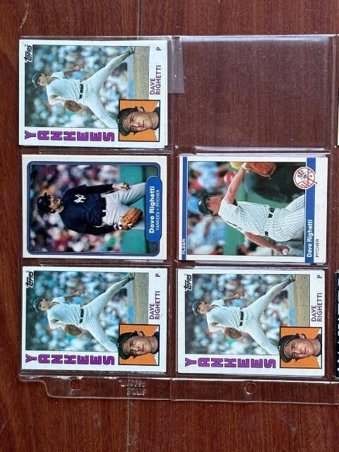 5 Card Lot Dave Righetti Yankees 1982, 1984 Topps and Fleer RC