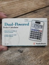 NEW Vtg Radio Shack Dual Powered LCD Pocket Calculator 8 Digit 65-401 Brand New