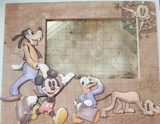 NWT Disney Parks 4"x6" Mickey Mouse Pluto Goofy Donald Duck Picture Frame Travel