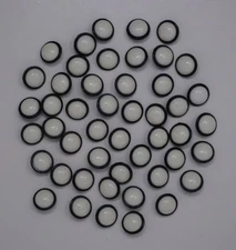 Vintage White w/ Black Border Dome Round Shank Buttons 20mm Lot of 6 B45