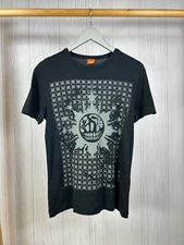 Vintage Hugo Boss Orange Skull T-Shirt Size S