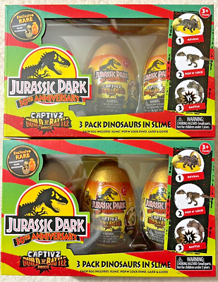 JURASSIC PARK 30TH ANNIVERSARY CAPTIVZ BUILD N BATTLE 3 PACK LOT