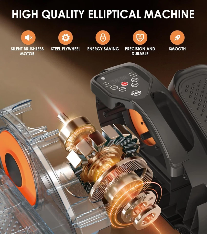 Ejercitador de piernas elíptico para personas mayores debajo del escritorio máquina elíptica completamente montado Foto 2 de 4