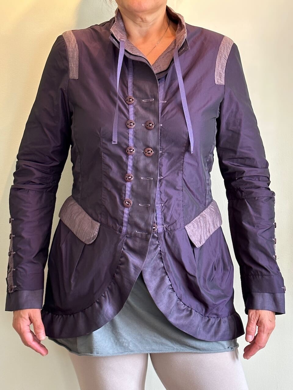 Aventures des toiles purple linen jacket, good used condition image 4