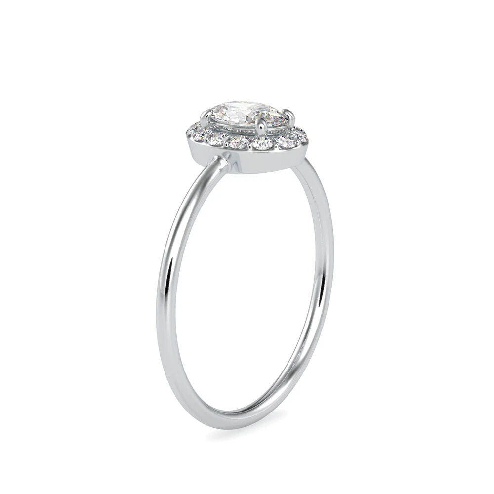 0.47ct IGI Certified Lab Grown Diamond Engagement Ring Oval Cut 14K Gold image-3