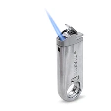 Mini Torch Lighter. Single Jet Flame, All Metal, Silver Finish by Dissim