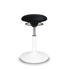 Balimo Bewegungshocker Sitztrainer Hocker Gestell Weiß Bezug Schwarz