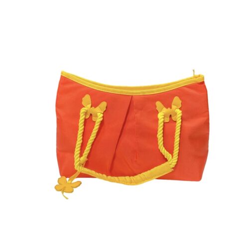 Escada Bright Orange Butterfly Bag Yellow Summer Beach Handbag Statement Purse