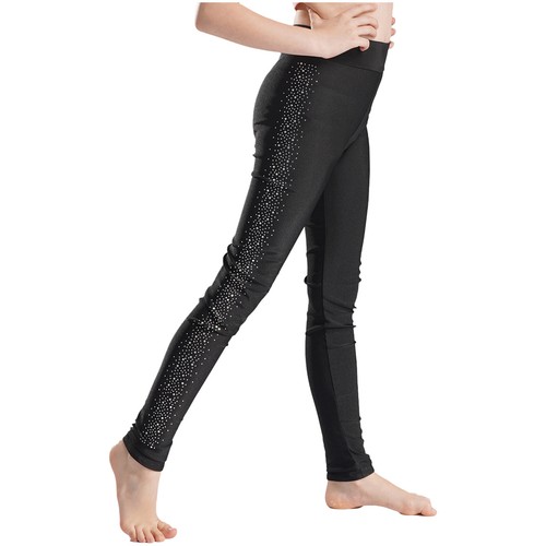 Figure Skating Leggings Girls Fleece Lined Trousers Ice Skating Pants Workout - Picture 14 of 47