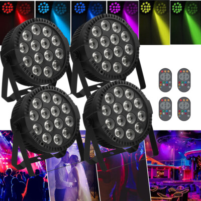4stk RGBW Par can 140W Bühnenlicht 14 LEDs DMX512 DJ Disco Hochzeit Partylicht