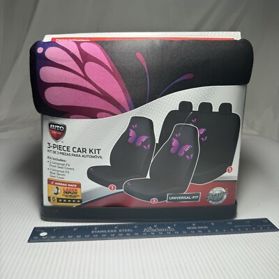 Auto Drive Piece Butterfly Polyester Car Seat Covers High Back Seats  Brand New