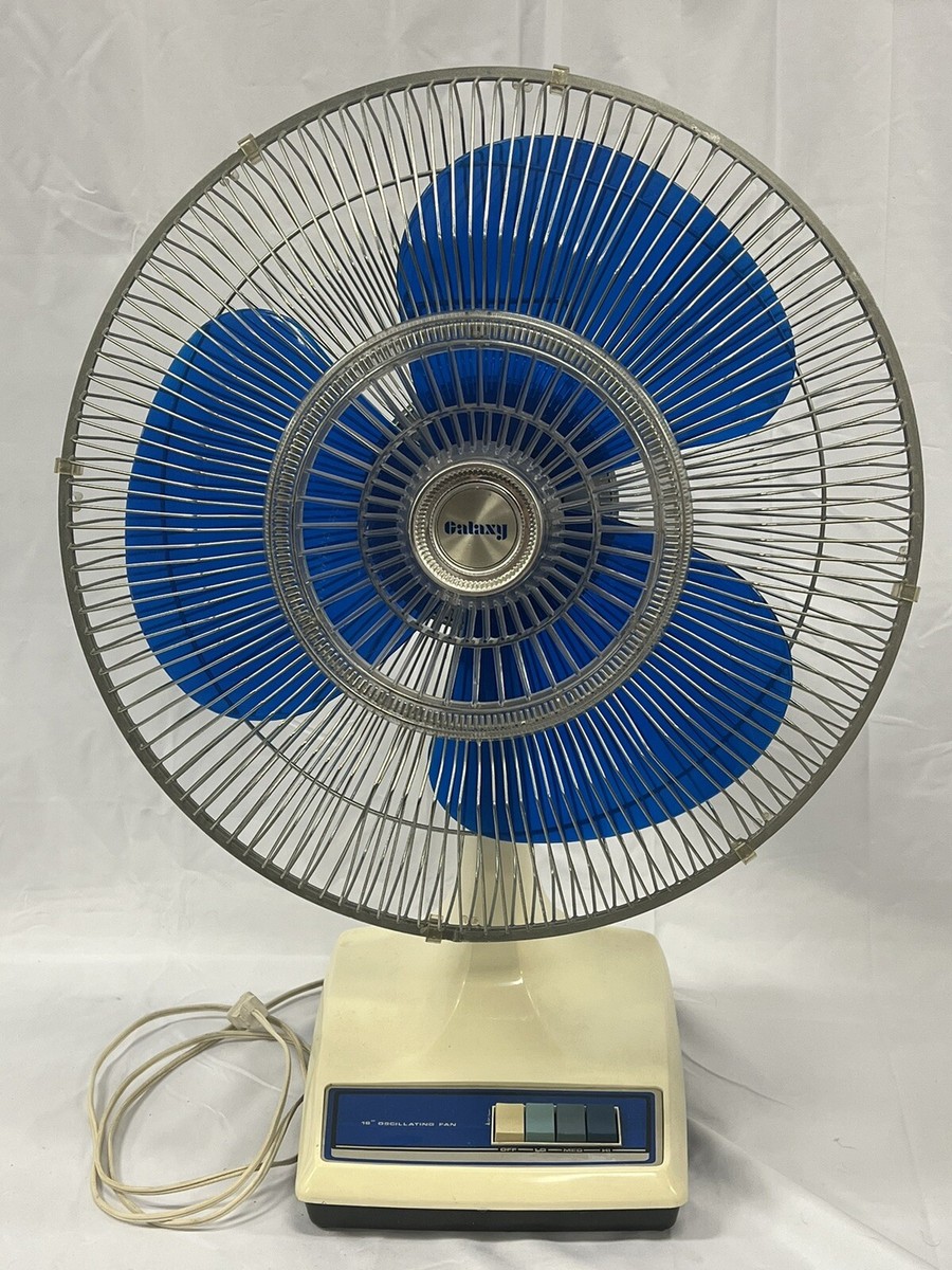 Vintage Galaxy 16 Inch Oscillating Fan 3 Speed Model 2151 A, Retro