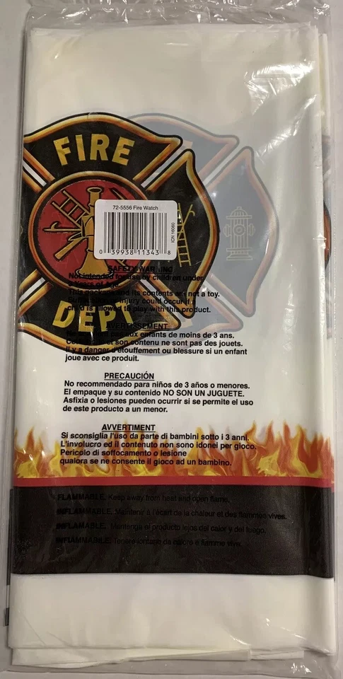 Fire Fighter Firefighter Watch Dept Plastic Tablecloth Tablecover Birthday Logo - Image 2 of 4