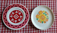 2 Children's Plastic Plates Tea Set 1 Flower print 1 Aluminum Specialty Red