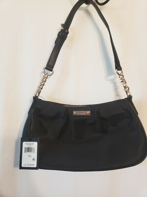 DKNY Donna Karan Purse Shoulder Bag NEW Pleated Black NWT MSRP $108 chain strap