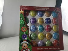 Disney Hallmark Countdown To Christmas Fillable Ornament Set 25 RARE