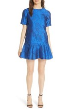 NWT alice + olivia Esther Ruffle Hem Mini Dress SIZE 10