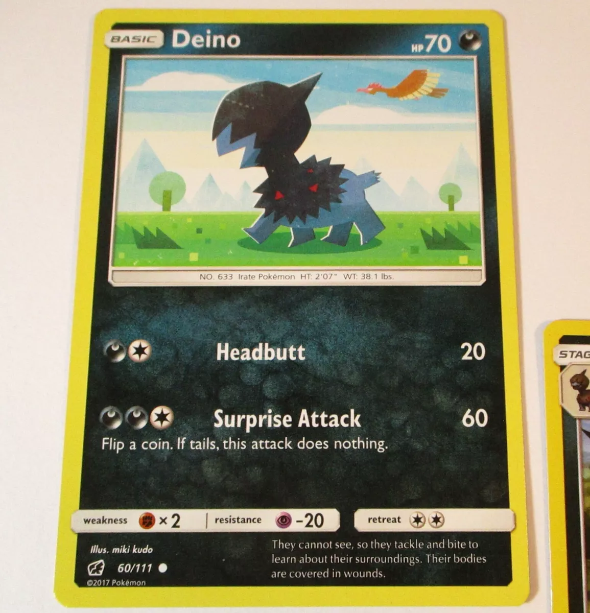 Pokemon Deino Zweilous Hydreigon No.50 Sticker Double Seal Evolution Nissui