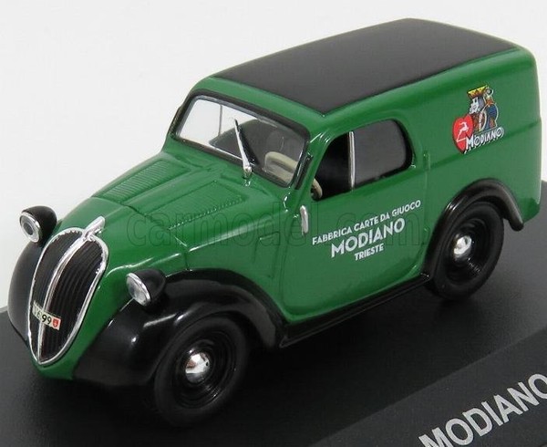 Modellauto Statisch Fiat 500A Van Van Modiano 1946 GrÜN Schwarz 1/43-image