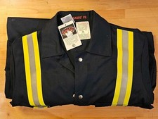 RASCO Navy Blue Fire Retardant Coveralls w/ Reflective Trim BFR750-S