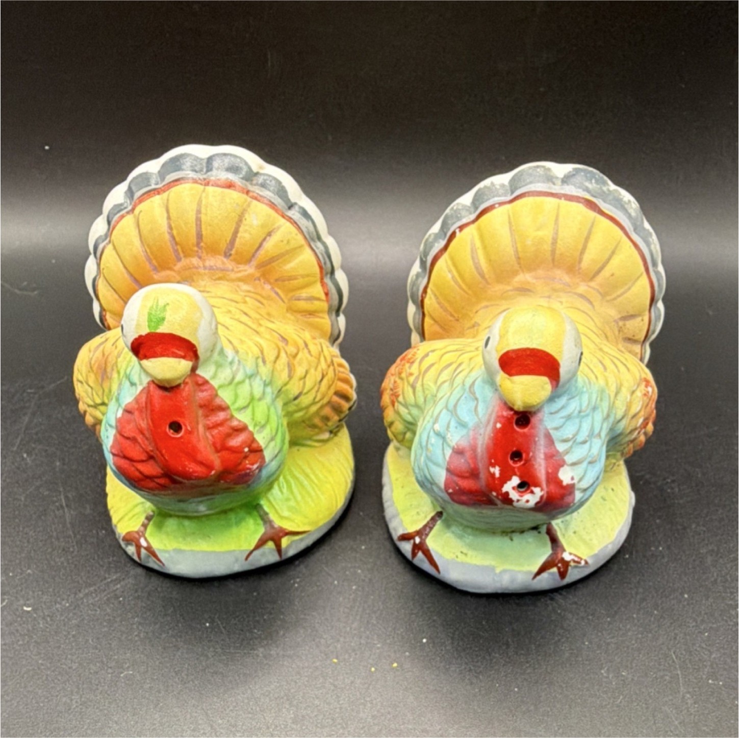 Made in Japan Hand Painted Ceramic Turkey Salt & Pepper Shakers Set of 2