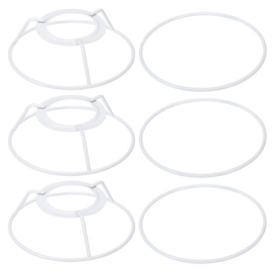 4.3'' E26 E27 Lampenschirm Ring Gestell mit Europäischer Installateur 3 Pack Weiß