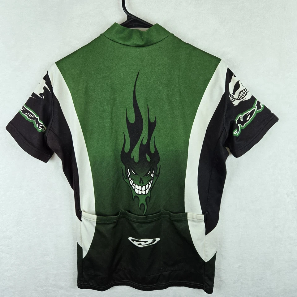 No Fear Mens Vintage Green Racing Jersey Short Sleeve Pullover Mock Neck M Y2K - Image 2 of 4