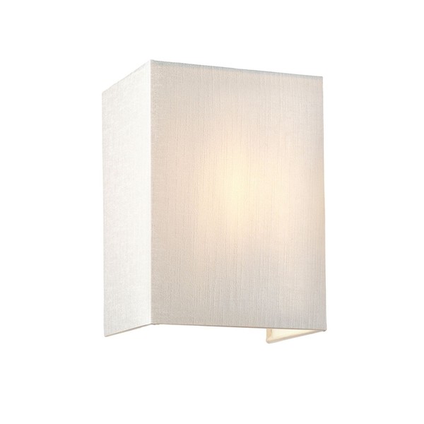 Wandlampe Eckig Stoff Up Down E27 Creme Chrom Flur Schlafzimmer Wandleuchte-image