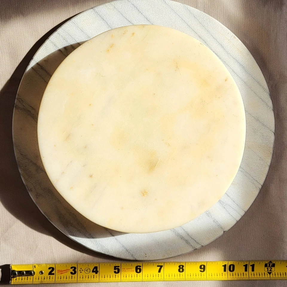 Soporte para Pasteles de Mármol 12" Redondo Gris Blanco Piedra Venosa Resistente 9.7lb Pedestal Foto 3 de 4