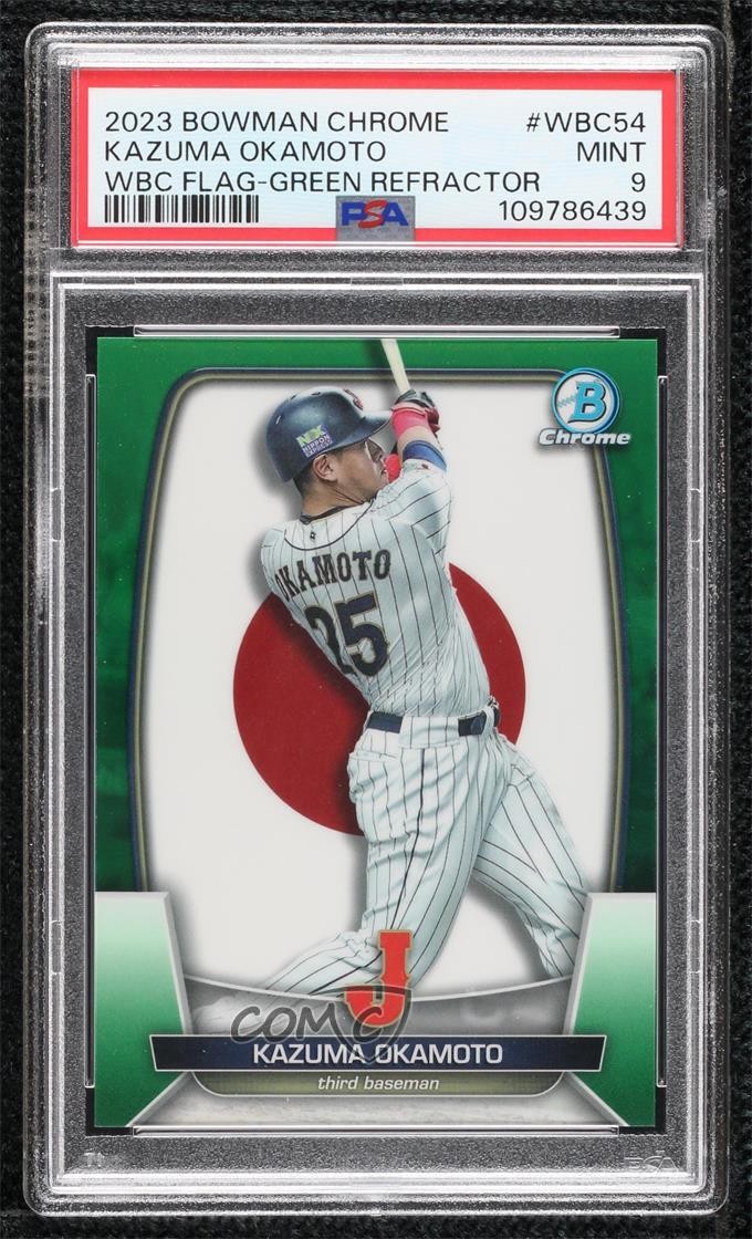 2023 Bowman Chrome Green Refractor 32/99 Kazuma Okamoto #WBC-54 PSA 9 MINT 0g6d