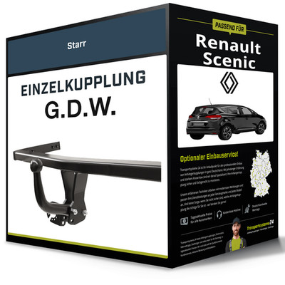 Starre Anhängerkupplung für RENAULT Scenic 06.2018-07.2022 IV Typ J9 G.D.W. NEU