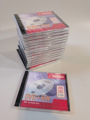 Imation DVD+RW Disc 4.7GB 4 Hours Rewritable Disc Lot Of 15 New!