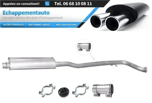 Échappement Peugeot 406 2.2/3.0 V6 avec silencieux central contre le bruit de sifflement