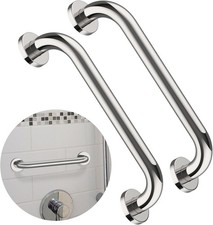 2 Pack 12 Inch Shower Grab Bar, Chrome Stainless Steel Bathroom Grab Bar, Showe