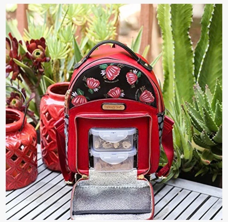 NICOLE LEE U.S.A Mini BACKPACK Purse Lunch Box Insulated Clara Loves Photo - Image 4 of 4