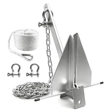 Boat Anchor Kit 5 lb Anchor Kit with Chain, Rope and Shackle, Boat Anchor Kit...